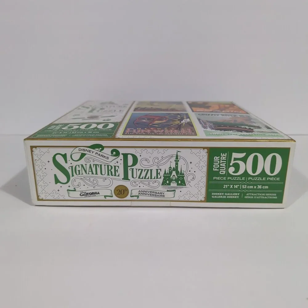 Disney California Adventure 20th Anniversary 4-Pack 500 pc Puzzle Set NIB Sealed